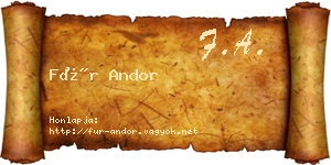 Für Andor névjegykártya