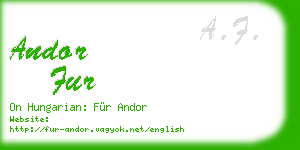 andor fur business card